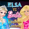 Play free games for kids Elsa vs Barbie Fashion Contest